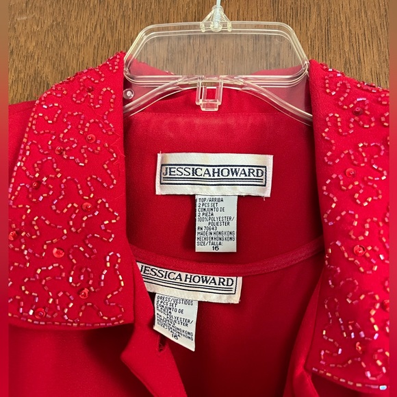 Jessica Howard Red 2-Piece Evening Dress – Size 16 - Picture 6 of 8